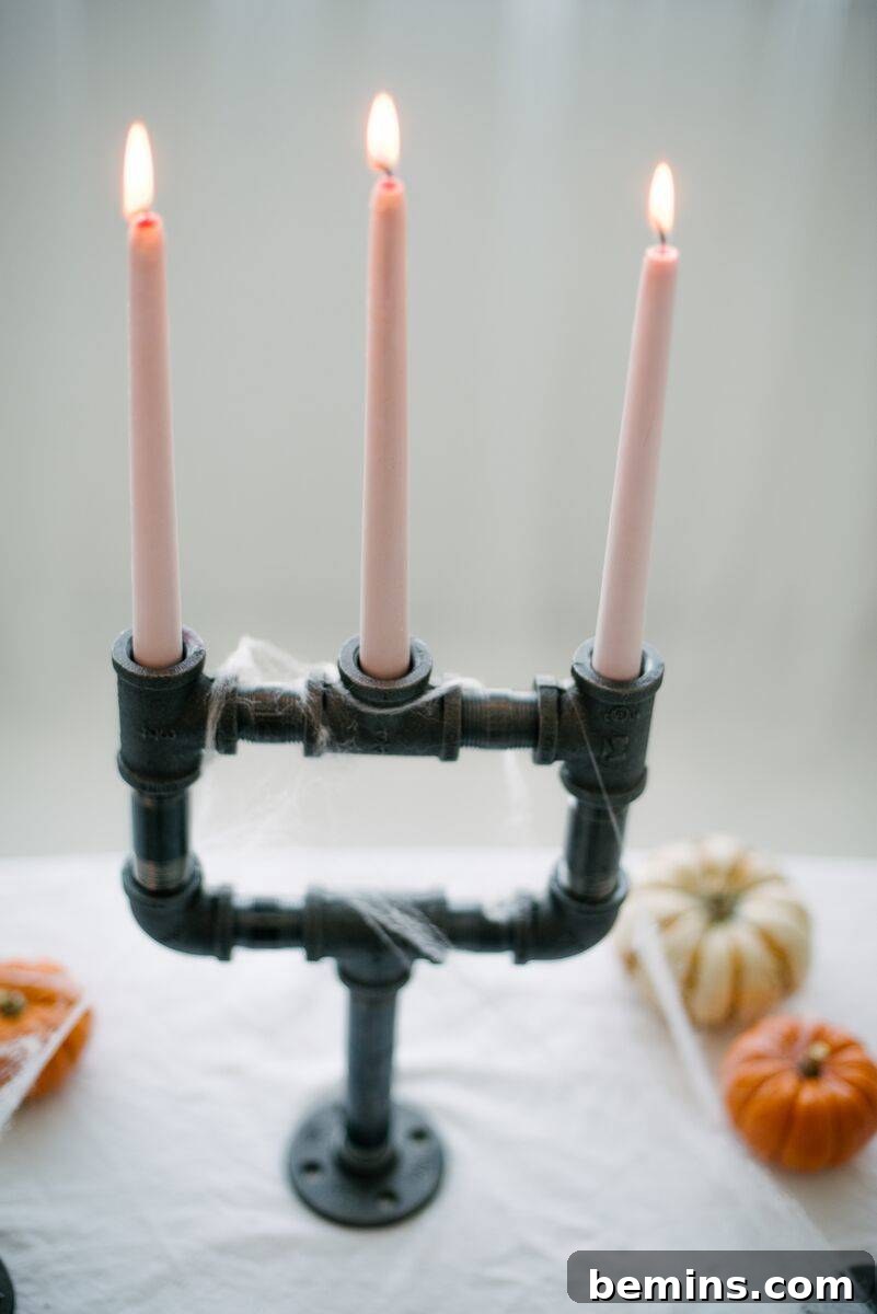 DIY Pipe Candelabra Halloween Decor