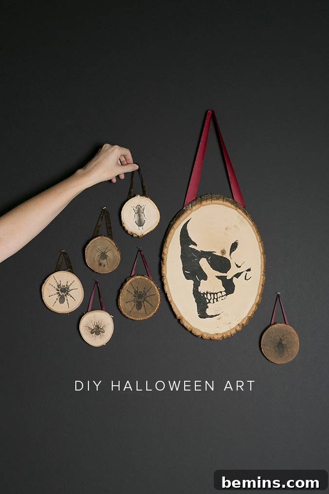 DIY Halloween Transfer Wood Plaques