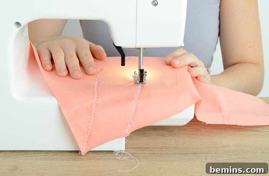 Chevron Pattern on Salmon Fabric