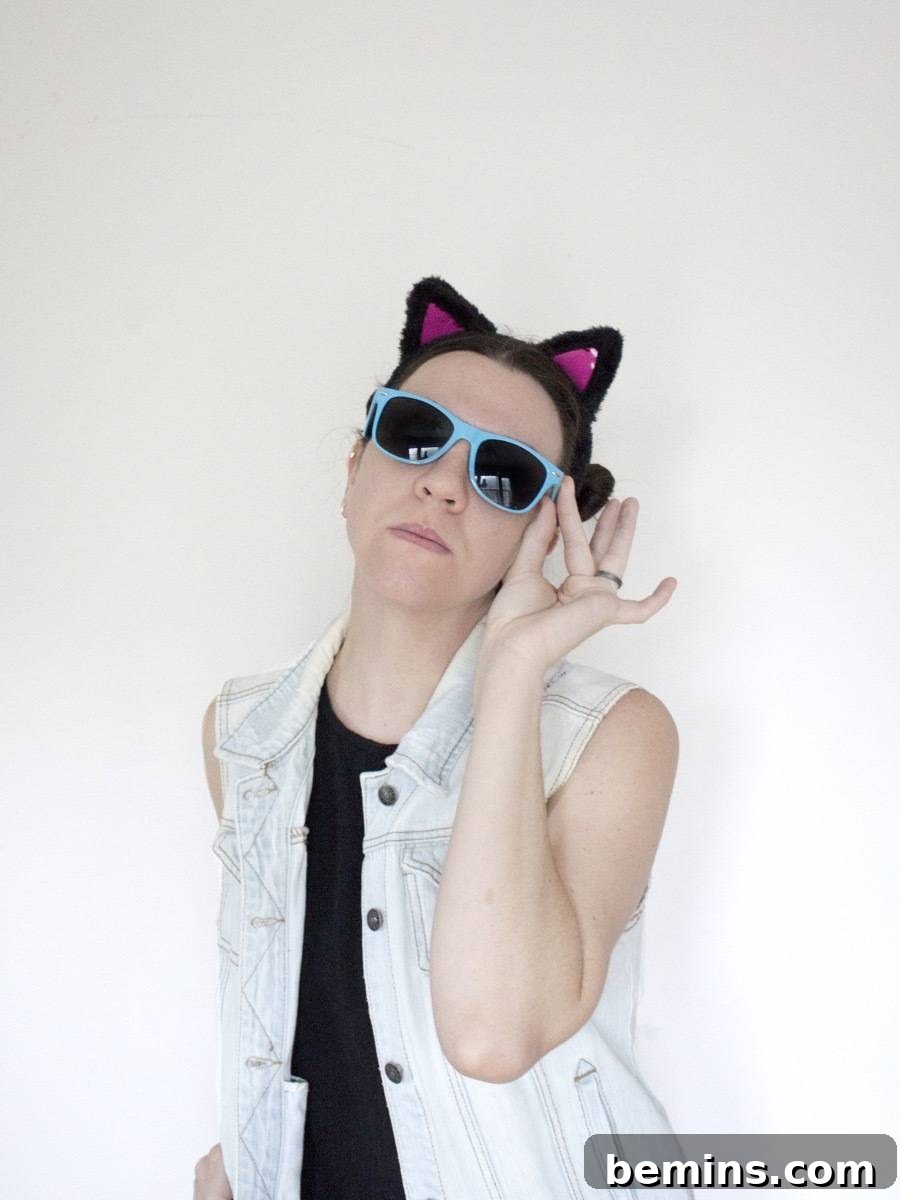 Whip Up 5 Quick Costumes With Just Cat Ears 11 Cool Cat Halloween Costume Idea - Sunglasses, Attitude, and Cat Ears