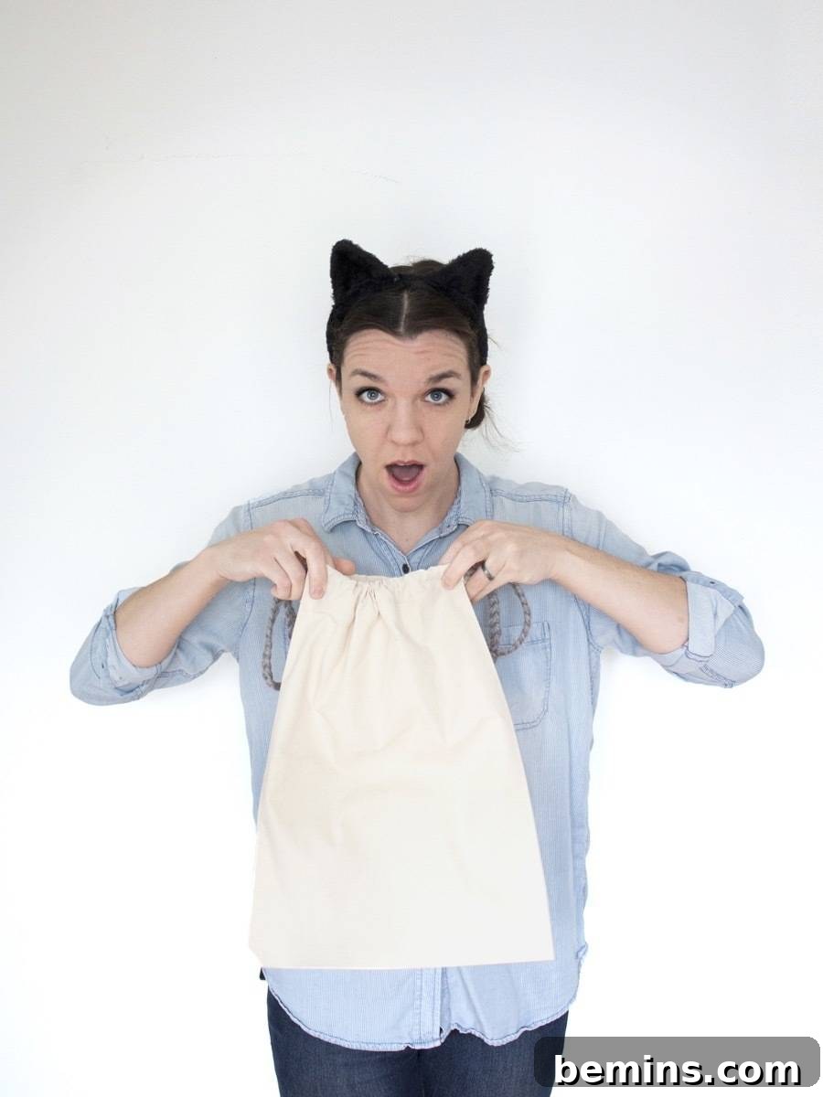 Whip Up 5 Quick Costumes With Just Cat Ears 5 The Cat's Outta the Bag Last-Minute Costume - Humorous DIY Idea with Cat Ears