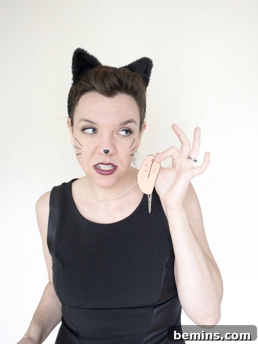 Cat Got Your Tongue Halloween Costume - DIY Idea with Cat Ears