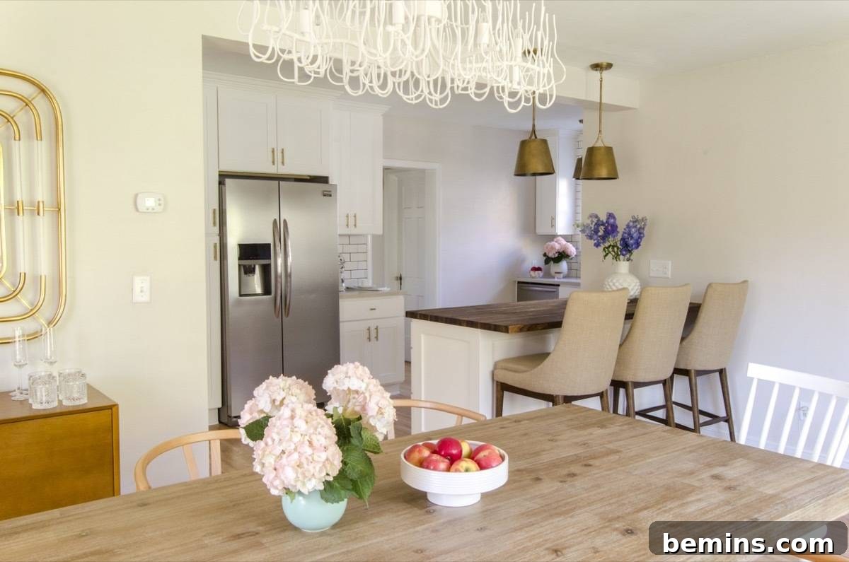 Open Concept Kitchen Leading to Dining Room