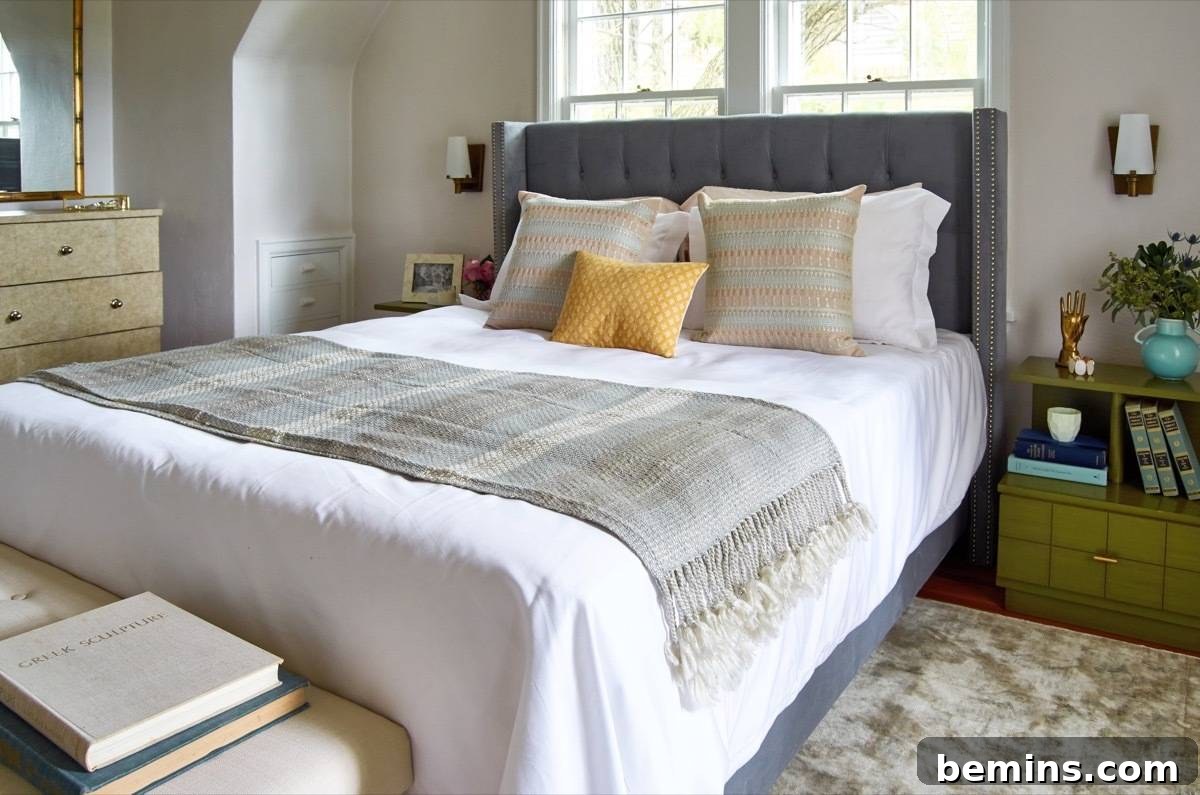 Bed with Wall Sconces