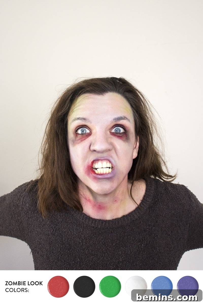 Zombie Face Painting Halloween Costume