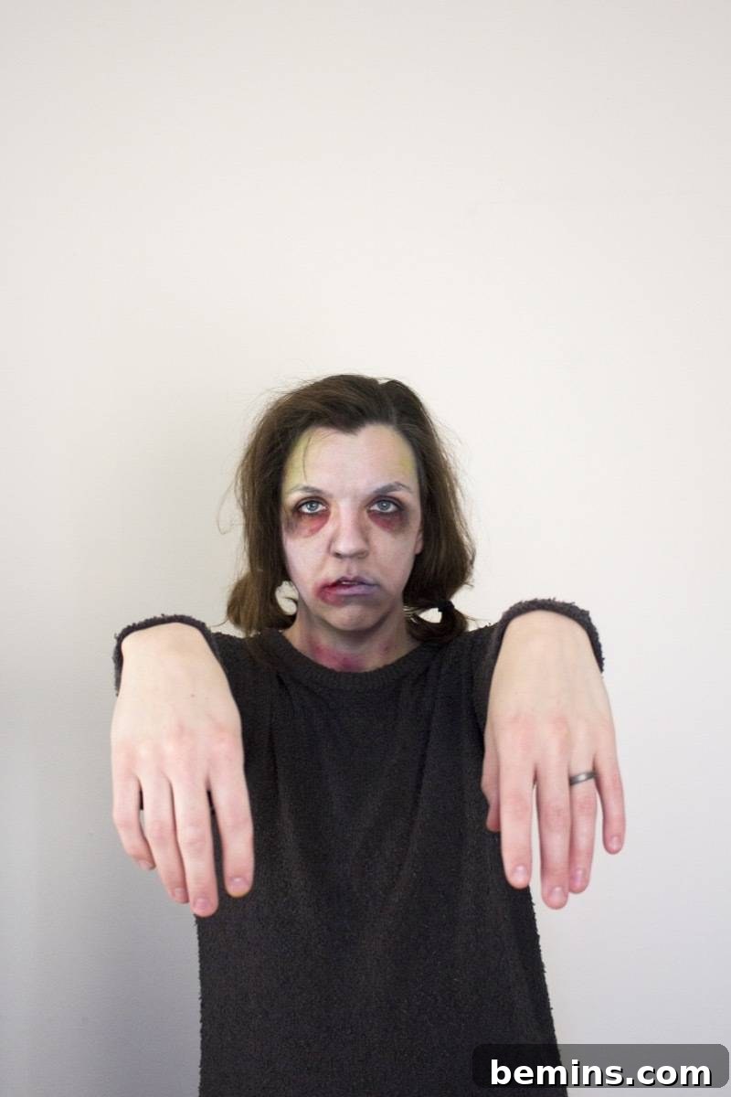 Detailed Zombie Face Painting