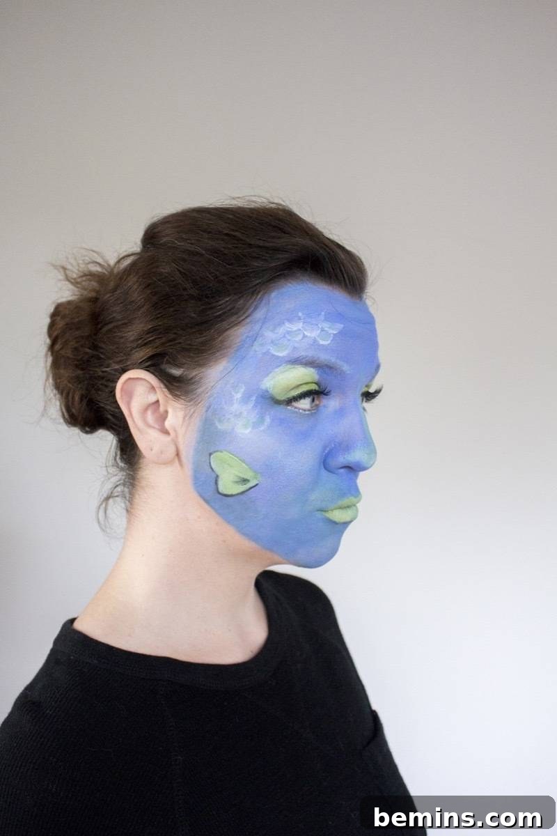 Detailed Tropical Fish Face Painting