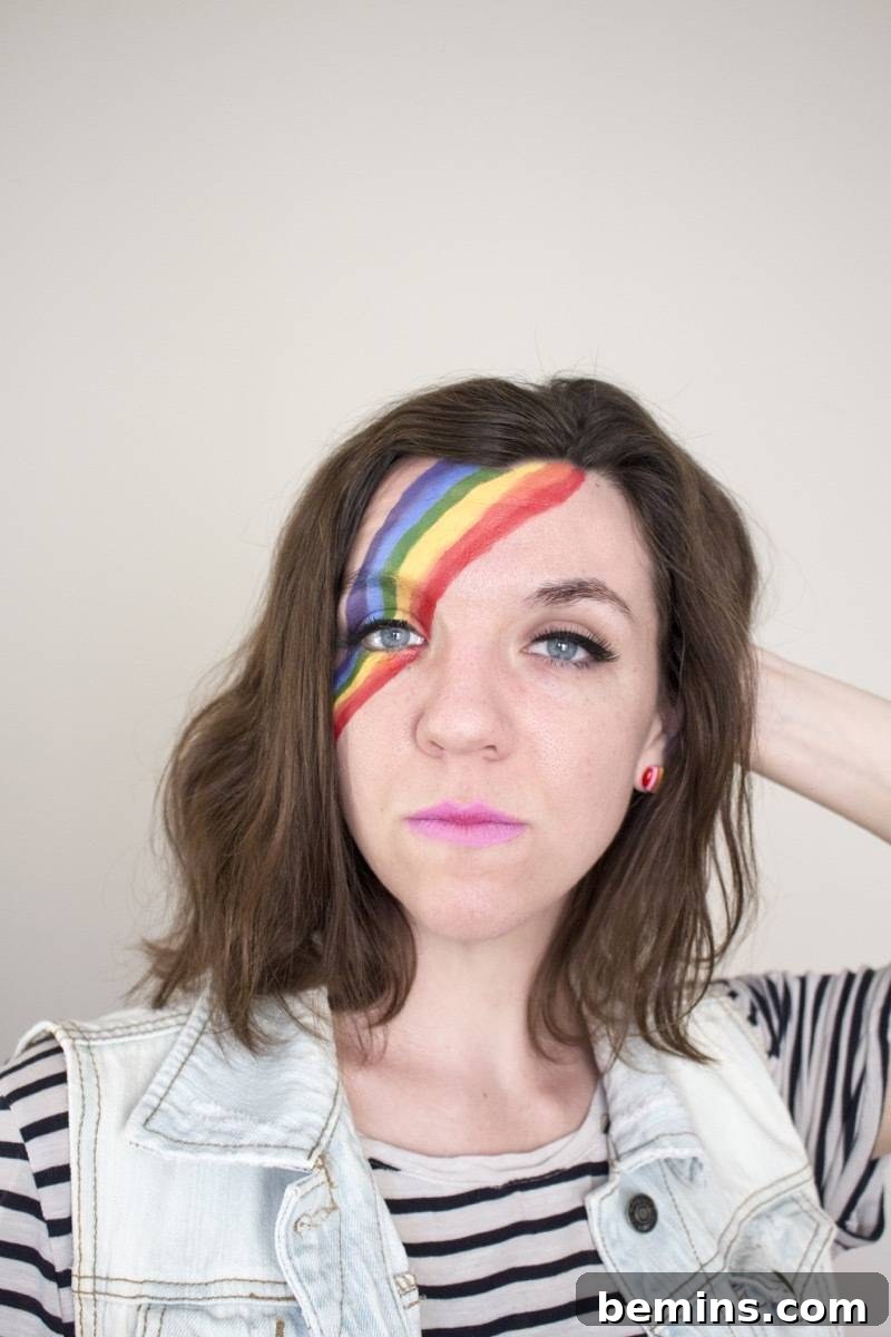 Rainbow Face Paint Detail