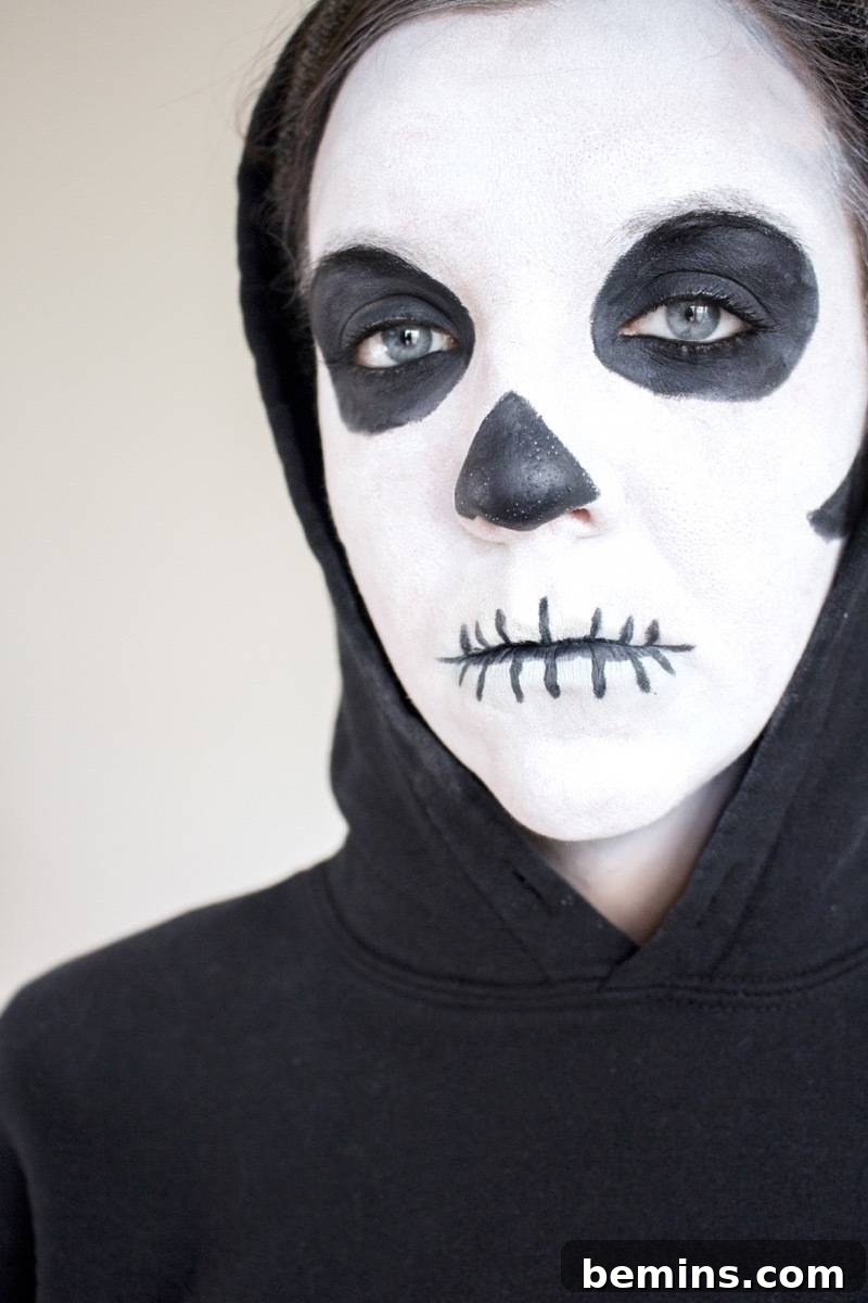 Skeleton Face Paint Detail