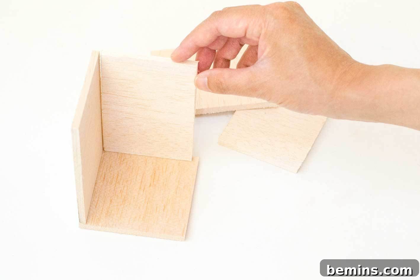 Assembling balsa wood planter sides
