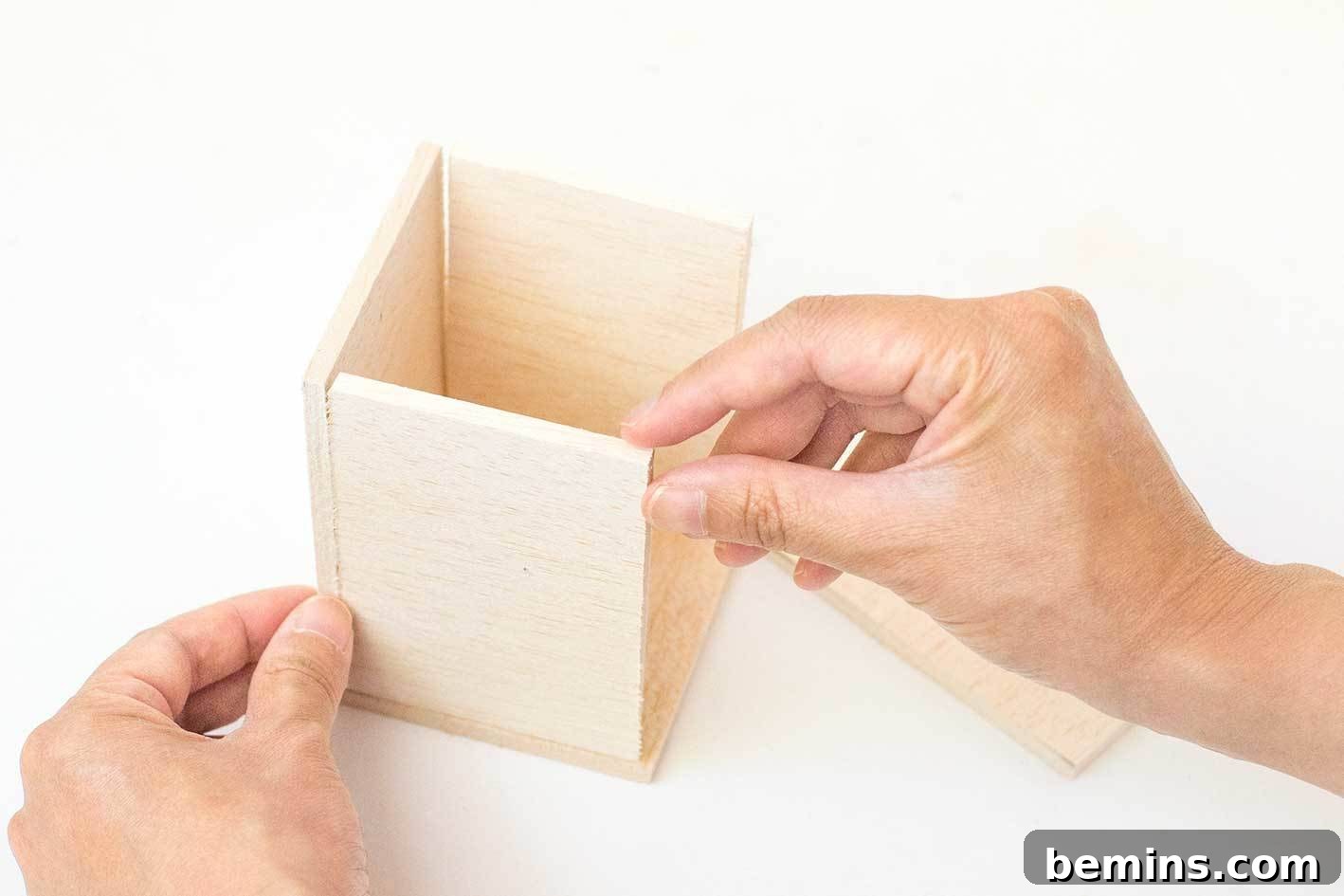 Gluing the remaining balsa wood planter sides