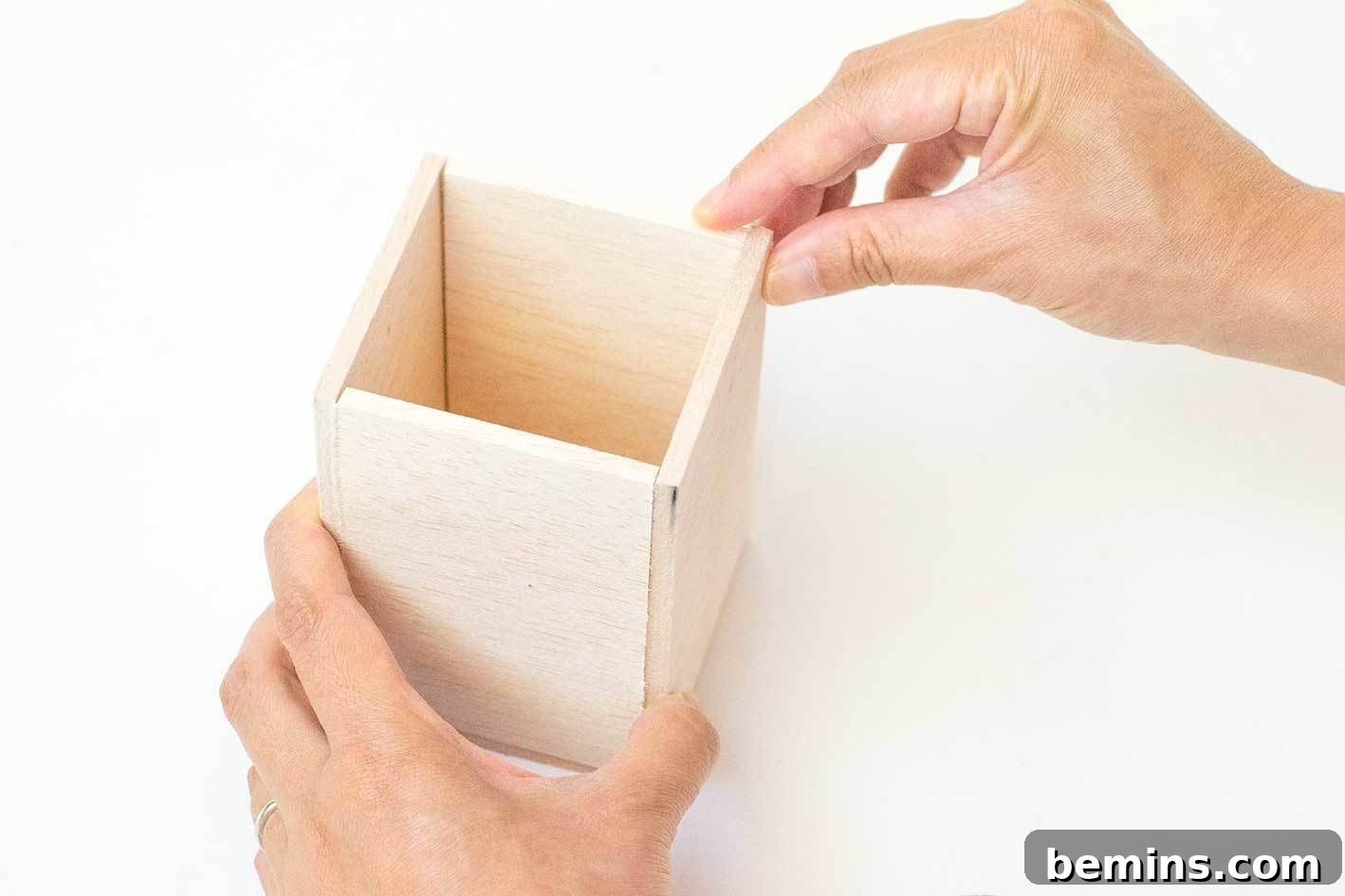 Completing the balsa wood planter box