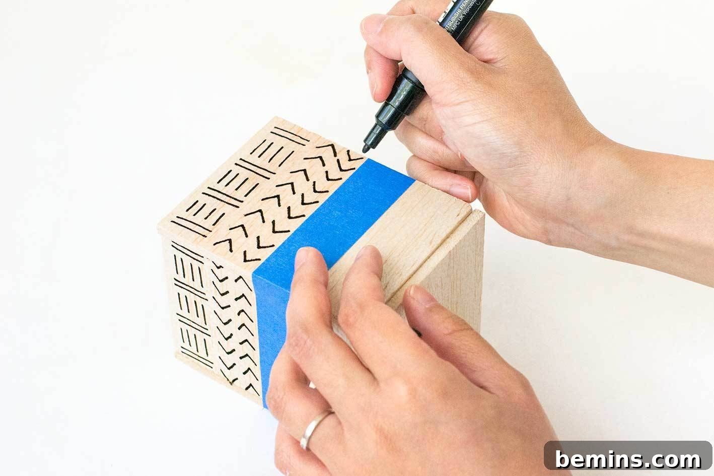 Adding patterns to balsa wood planter