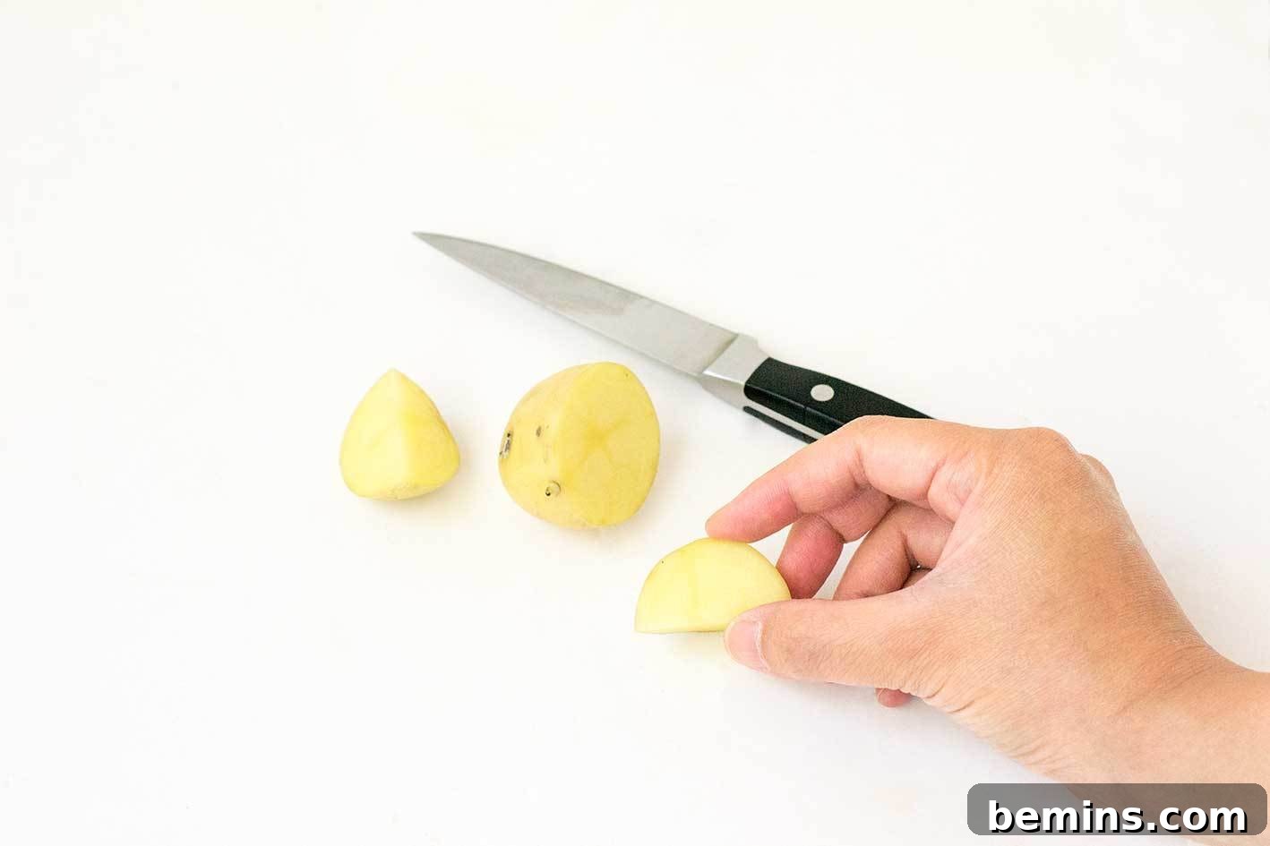 Preparing potato stamp for scalloped planter design