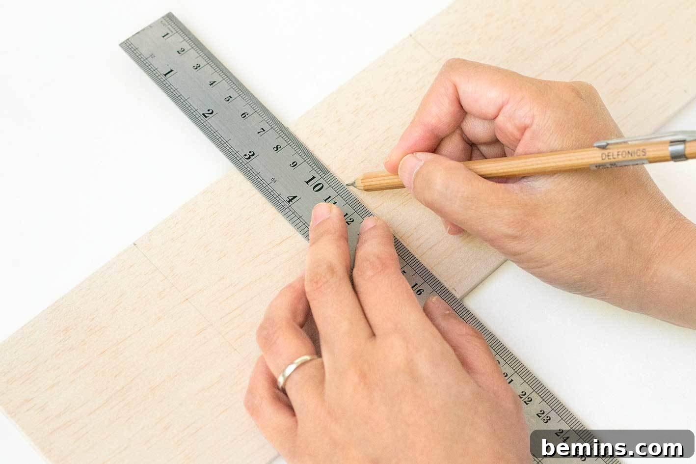 Measuring balsa wood for DIY plant pots