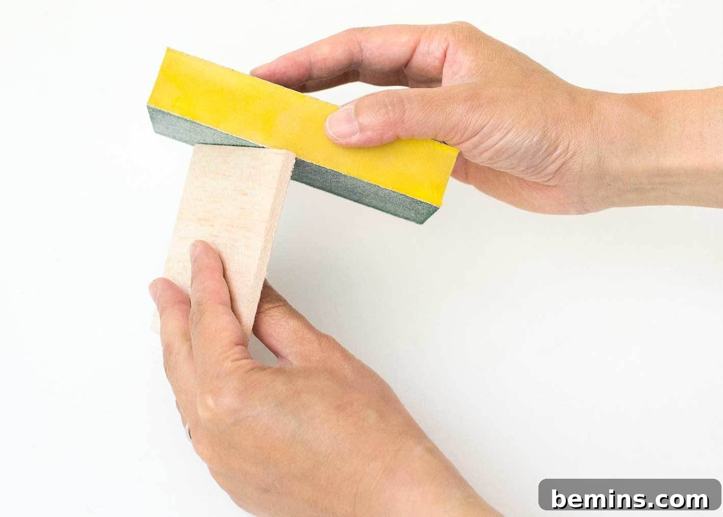 Sanding balsa wood planter pieces