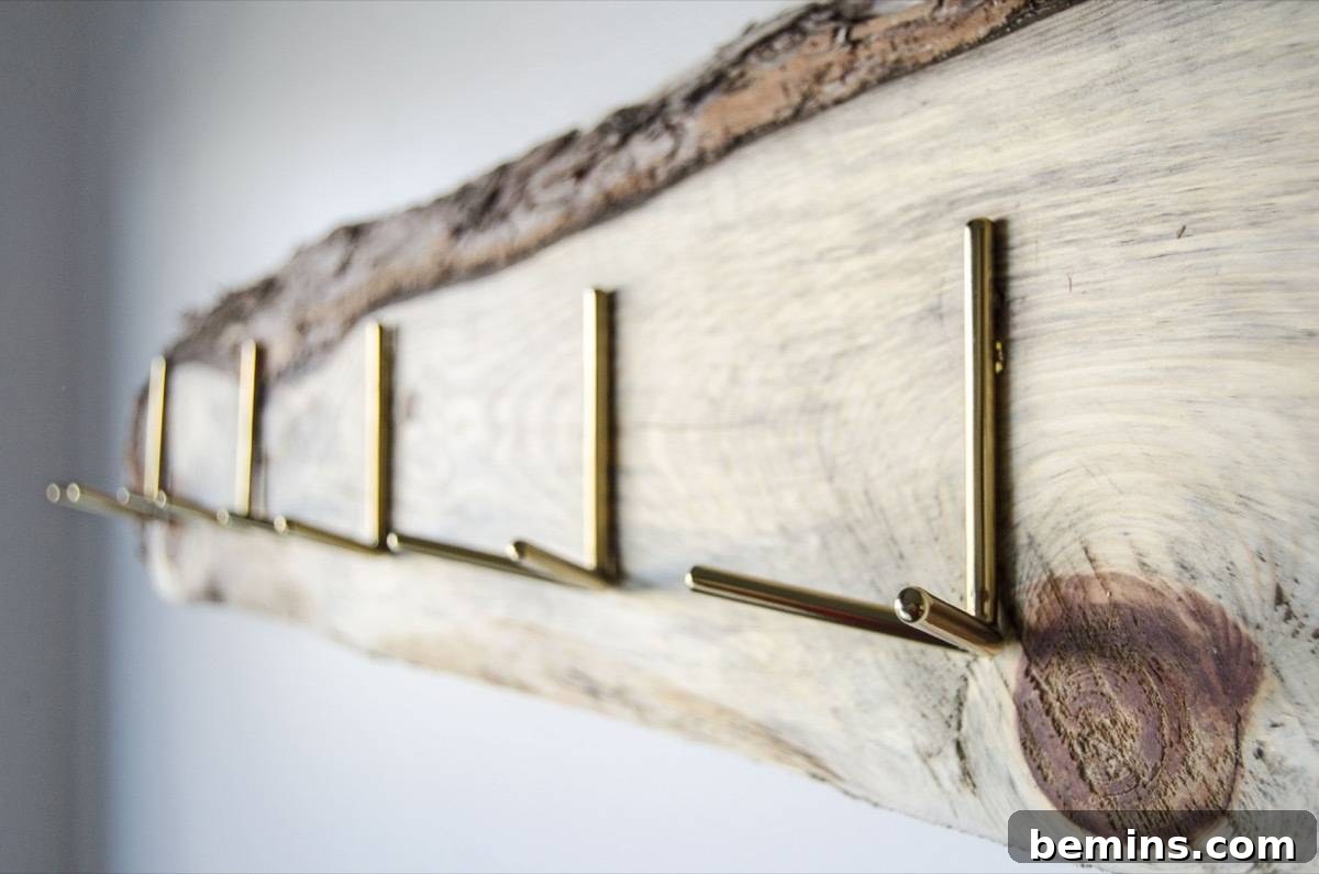 Custom wall-mounted coat rack