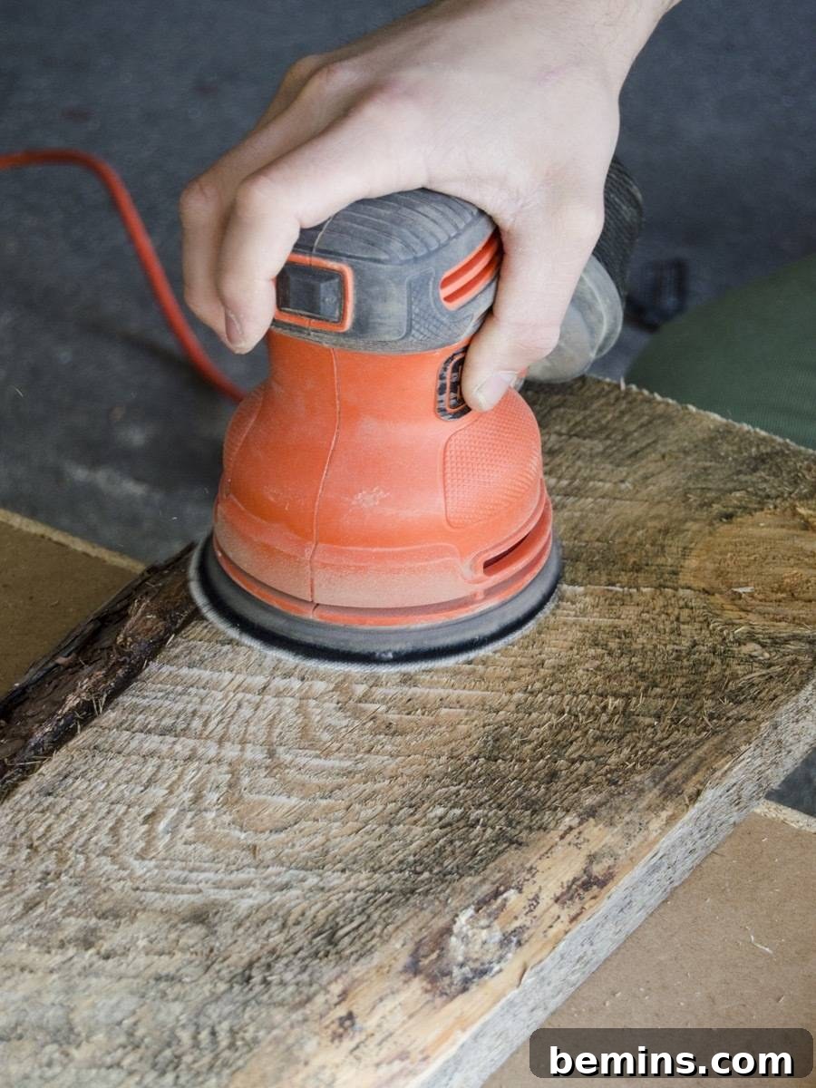 Fine Sanding the Wood Surface