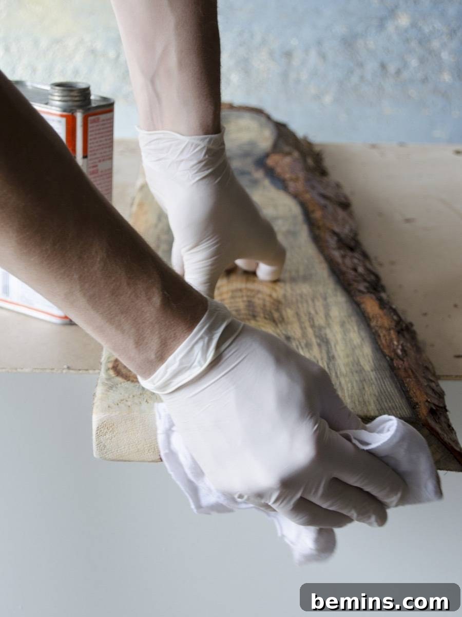 Wiping Excess Wax from Wood