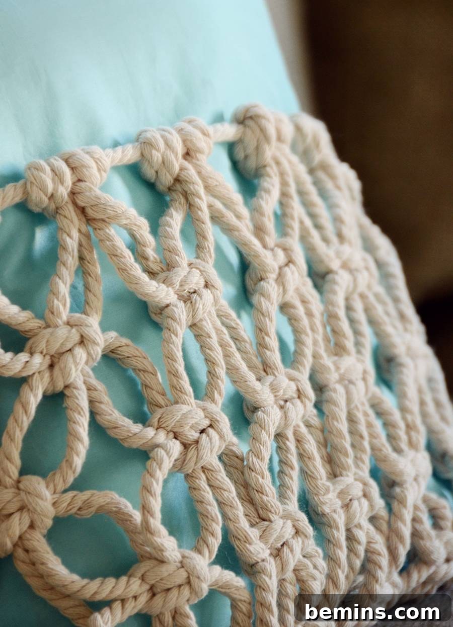 DIY Boho Macrame Throw Pillow - Final Look 1