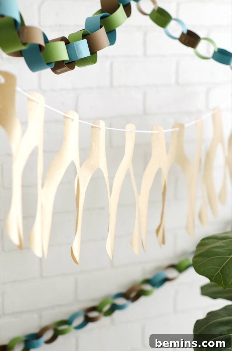 Thanksgiving decoration: Paper Chain Wishbone Garland