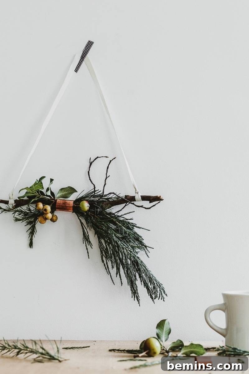 Copper and twig wreath