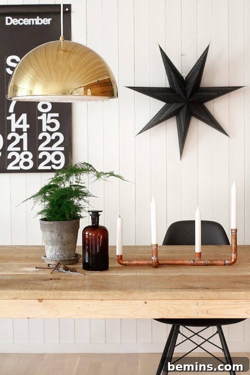 Copper candle holder