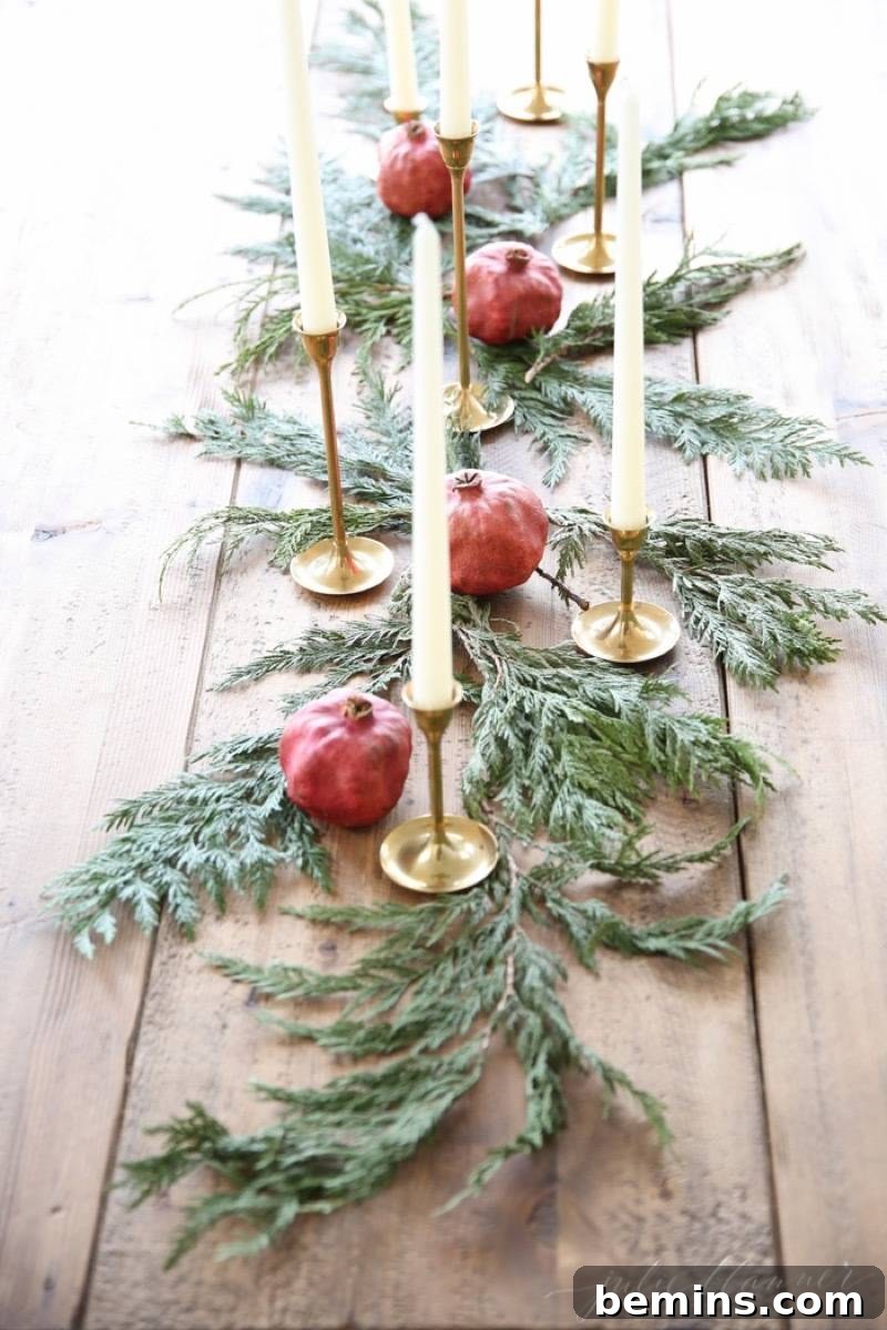 Simple centerpiece with pomegranates