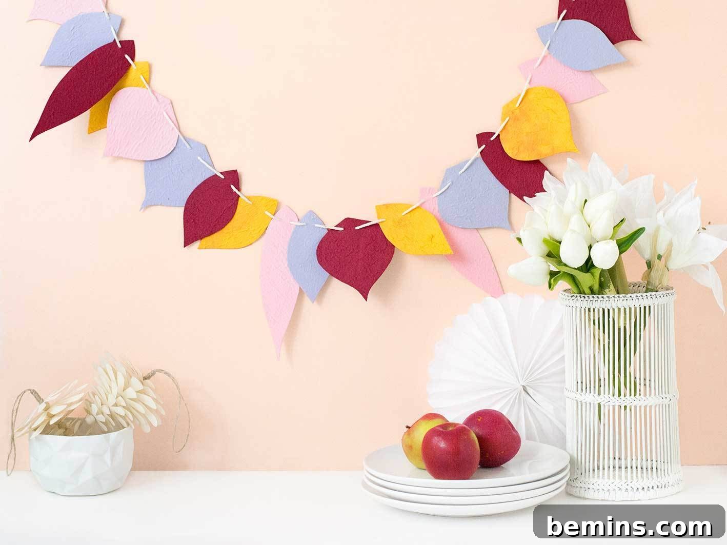 Making a DIY fall leaf garland