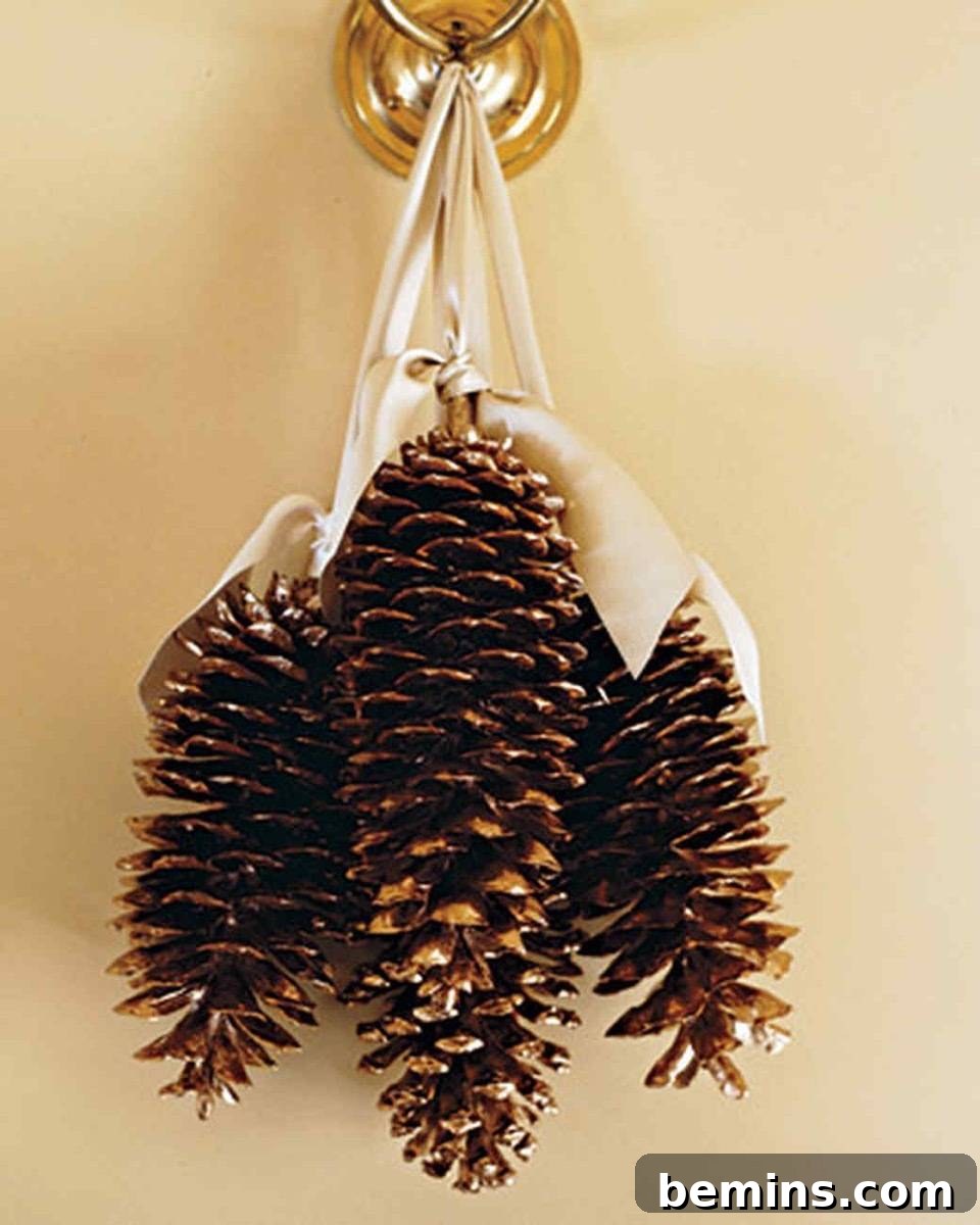 Gilded pinecones