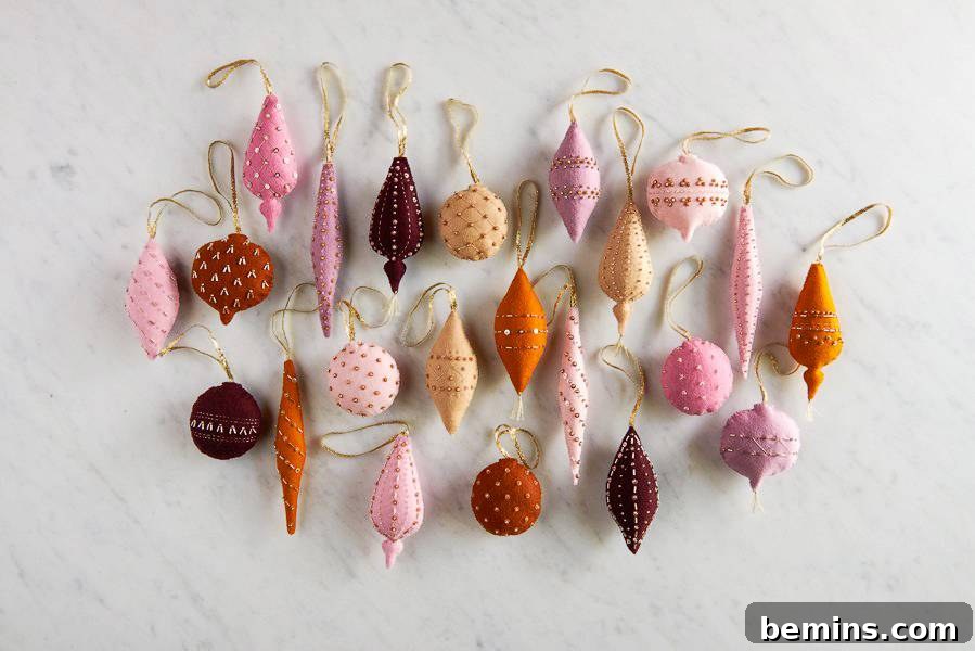 Hand-Sewn Wool Ornaments