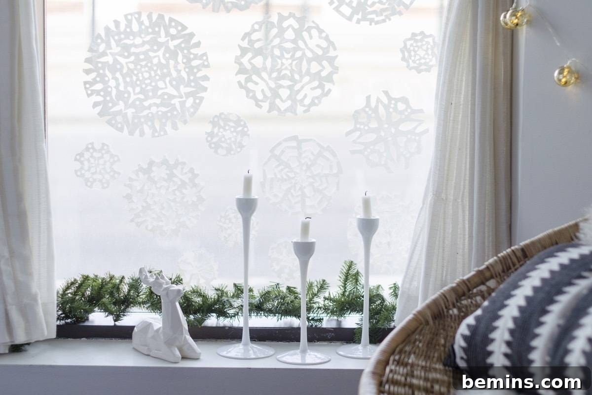 Create a snowscape with shelf liner