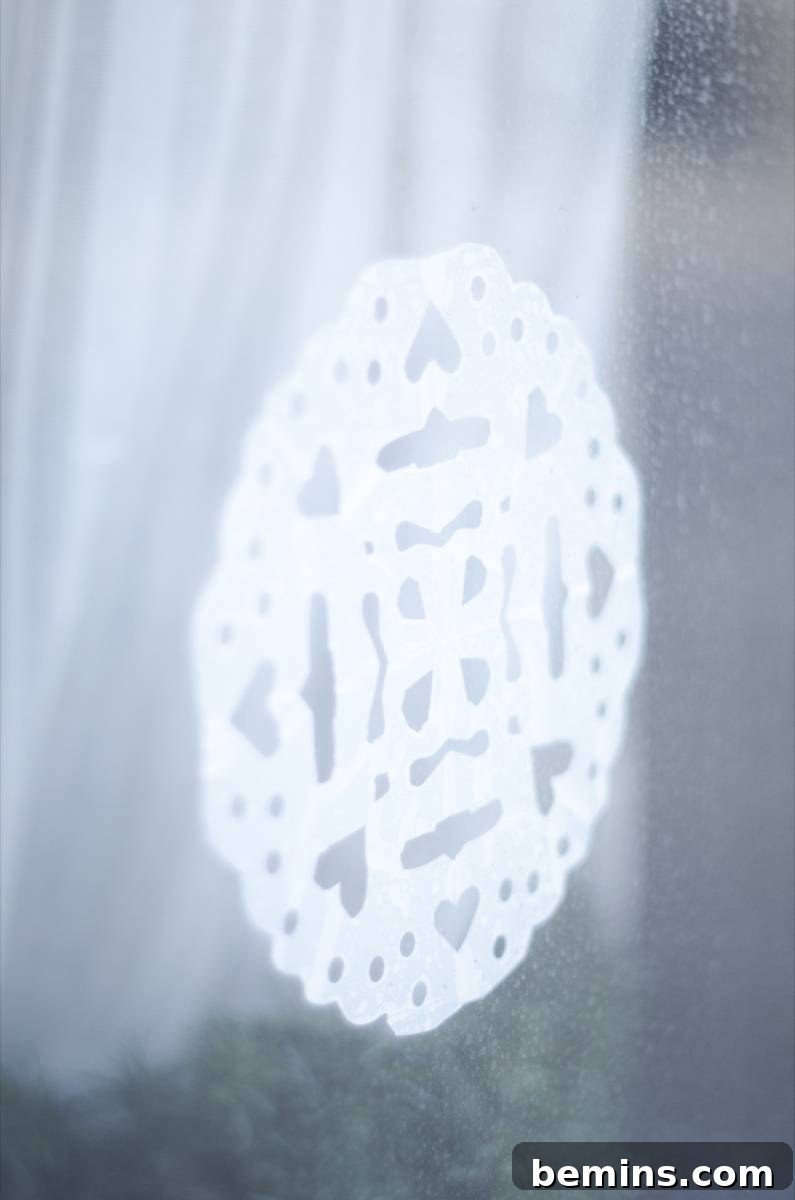 DIY window decals - Snowflakes made from shelf liner
