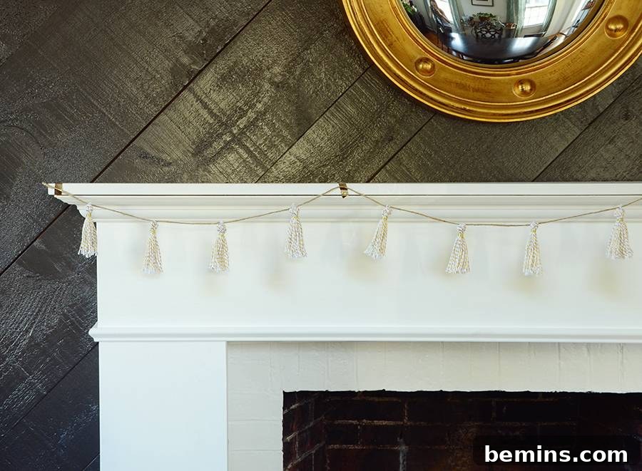 Finished DIY Gold Tassel Garland