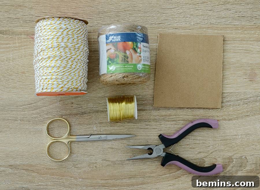 Close-up of a DIY Gold Tassel