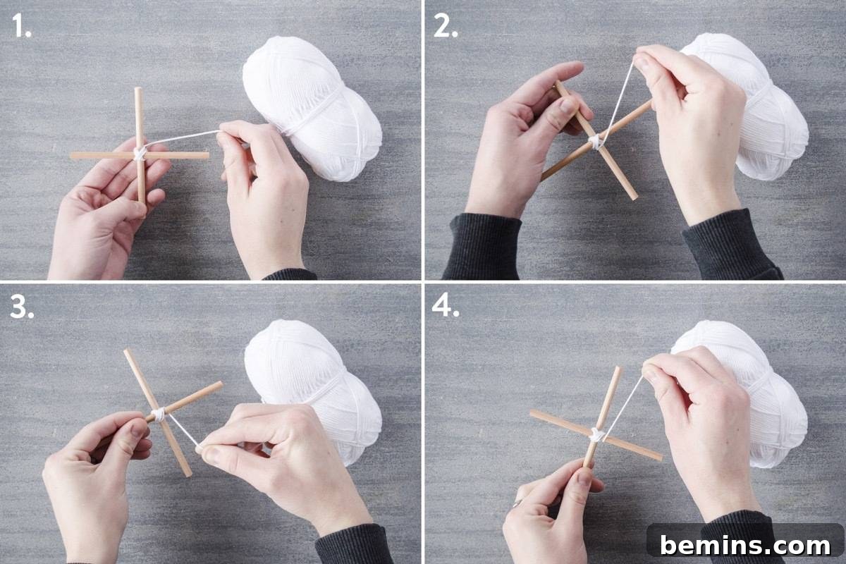 DIY Christmas Ornaments | How to Make a God's Eye Pattern