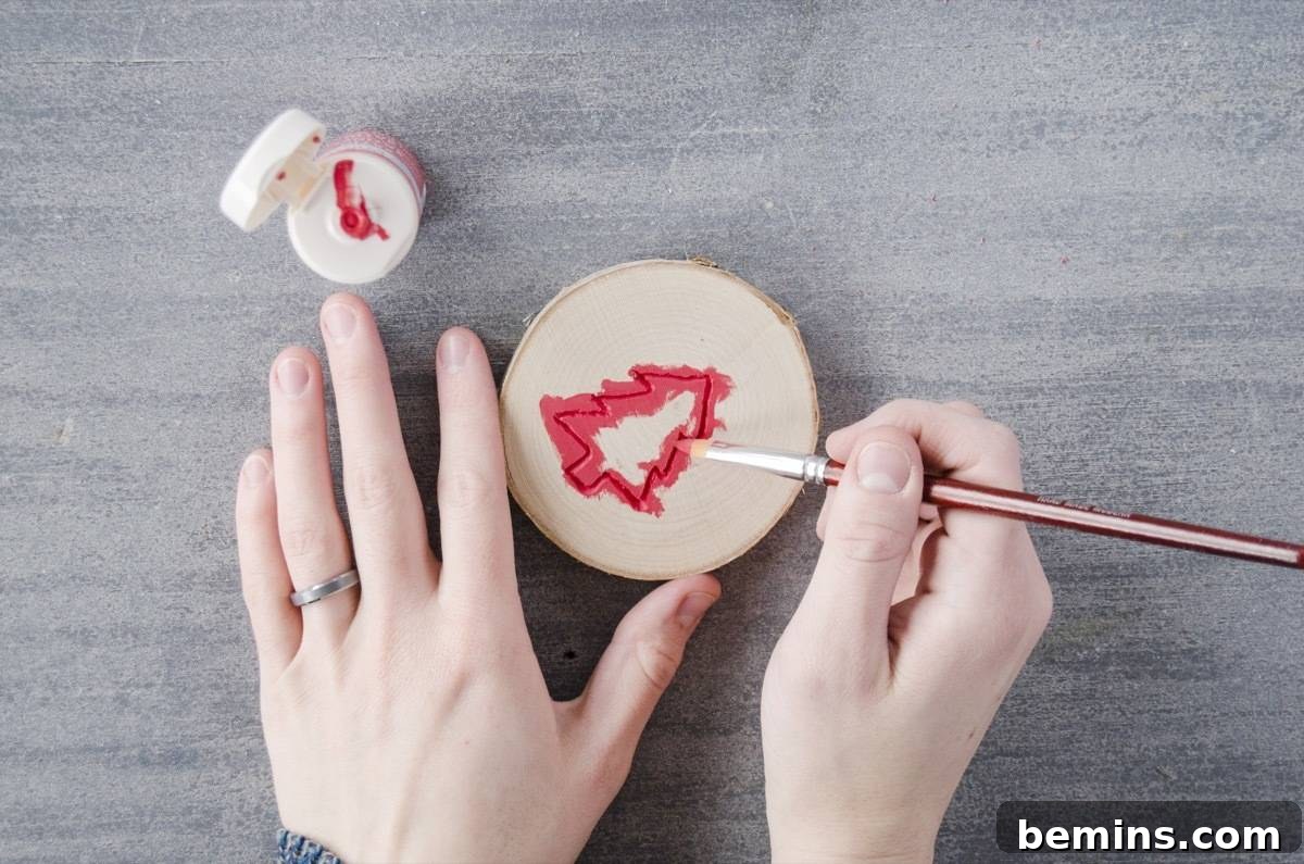 DIY Christmas Ornaments | Etched Wood Rounds | Step 3