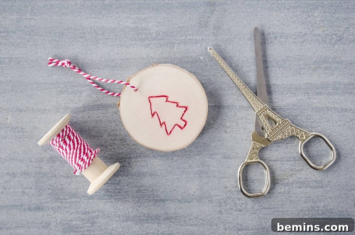 DIY Christmas Ornaments | Etched Wood Rounds | Step 3
