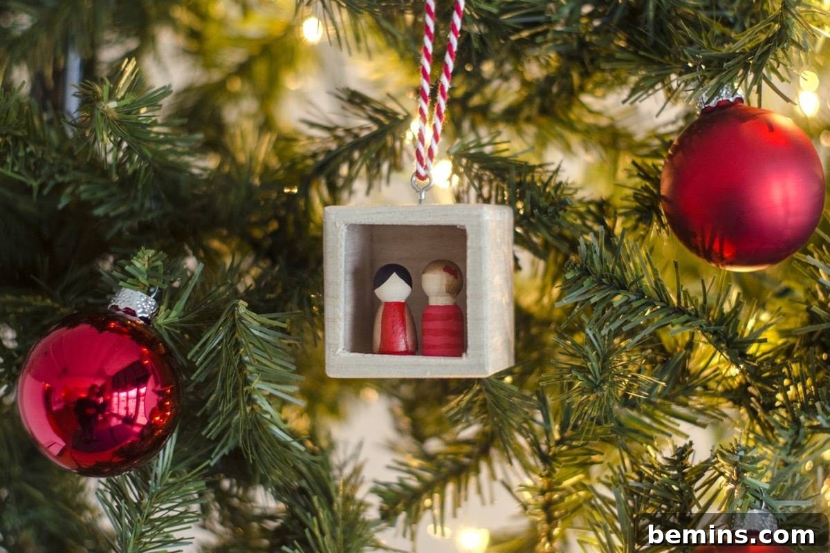 DIY Christmas Ornaments | Paint tiny peg people to represent you and your boo!