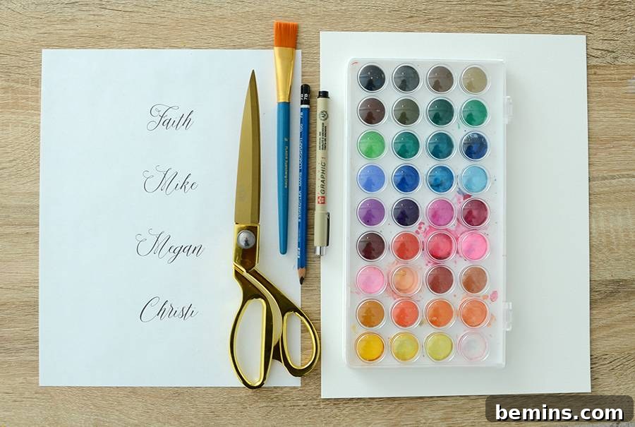 DIY Place Cards With Faux Calligraphy