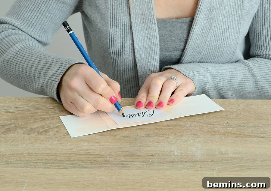 DIY Place Cards With Faux Calligraphy