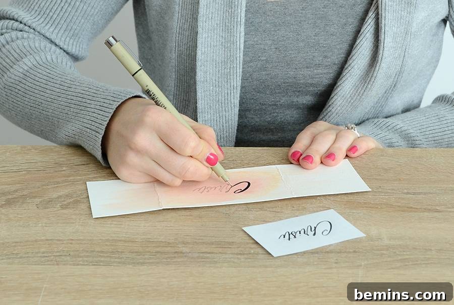 DIY Place Cards With Faux Calligraphy