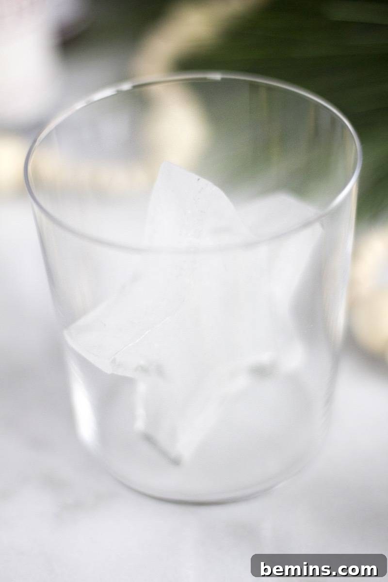 Breaking Apart Holiday Cocktail Ice Cubes