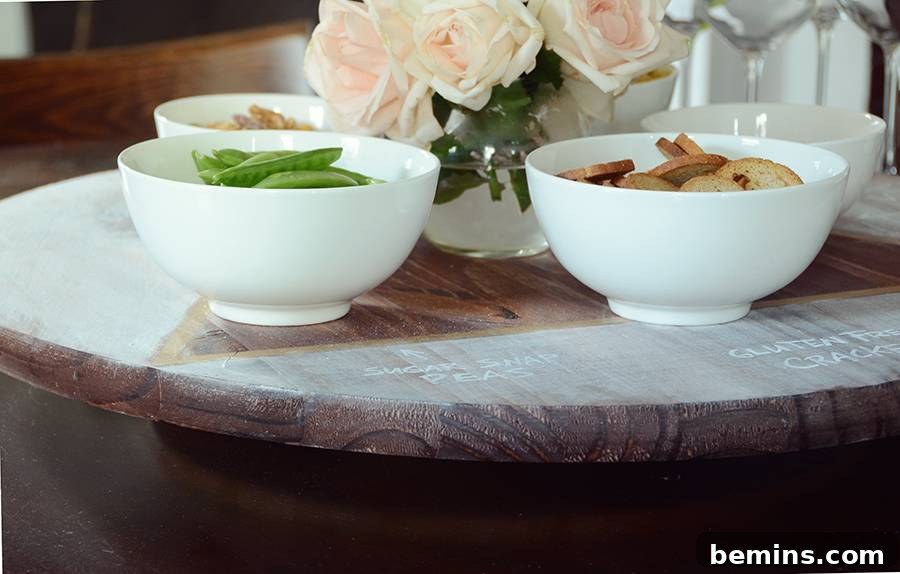 Guests Enjoying the Spinning DIY Lazy Susan