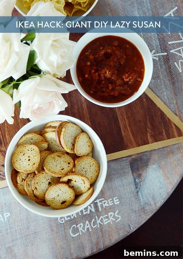 Share this DIY Giant Lazy Susan IKEA Hack on Pinterest