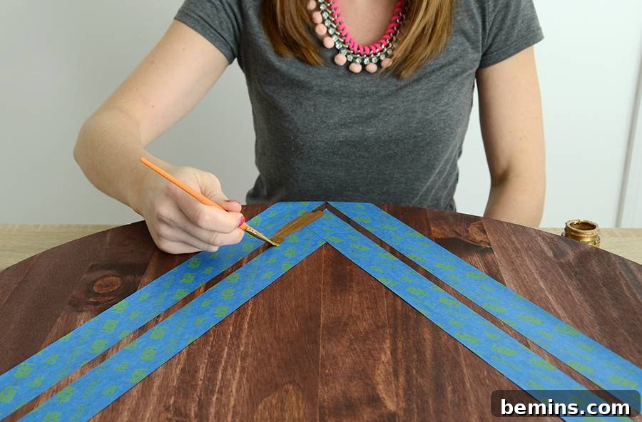 Applying Liquid Leaf Gold to DIY Lazy Susan Design