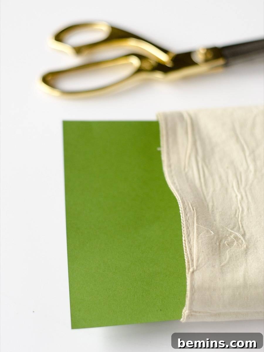Hand-painted Scandinavian stockings | Step 1: Insert cardstock