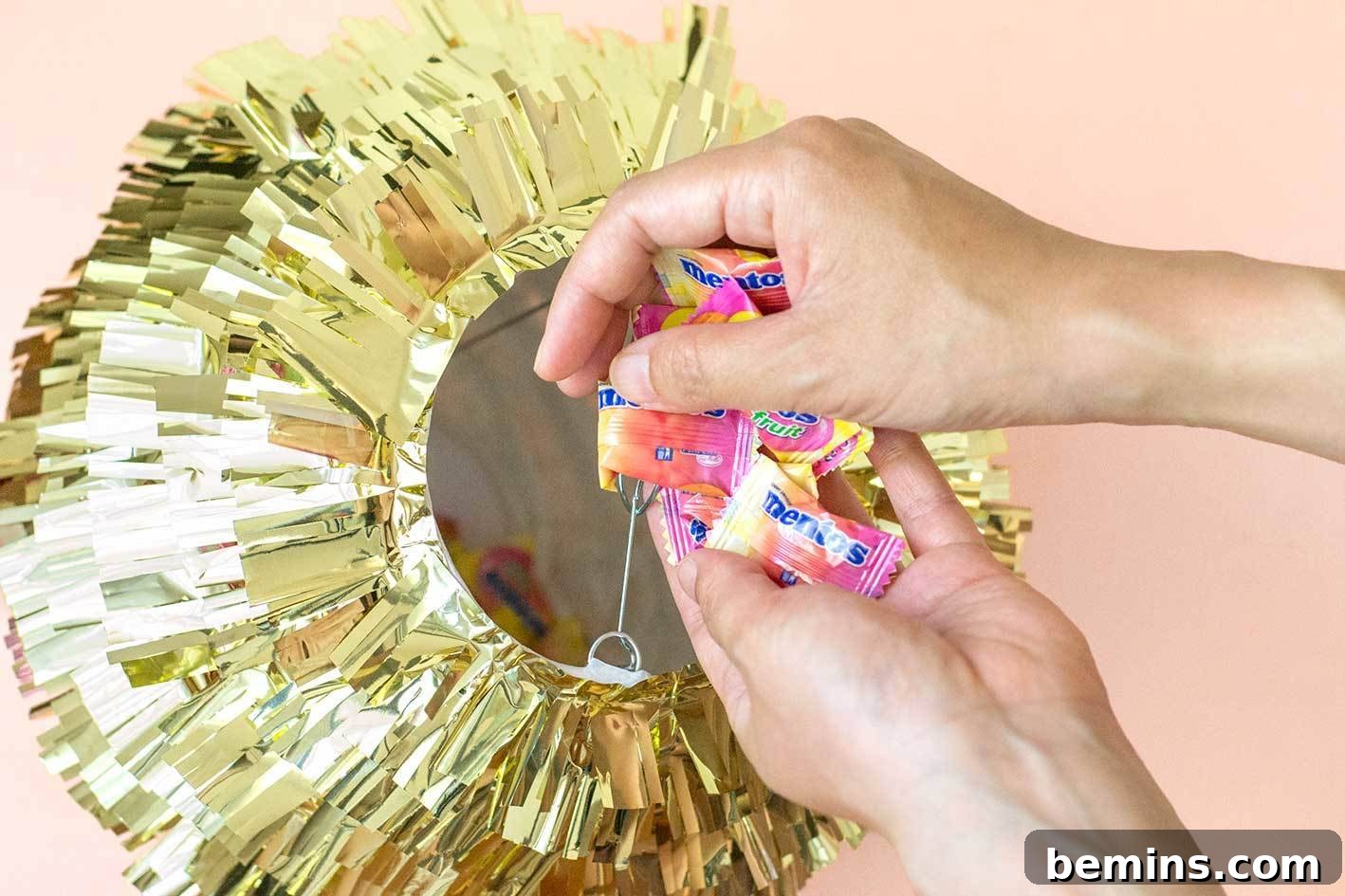 Bauble Piñata Step 6 - Fill with Candy