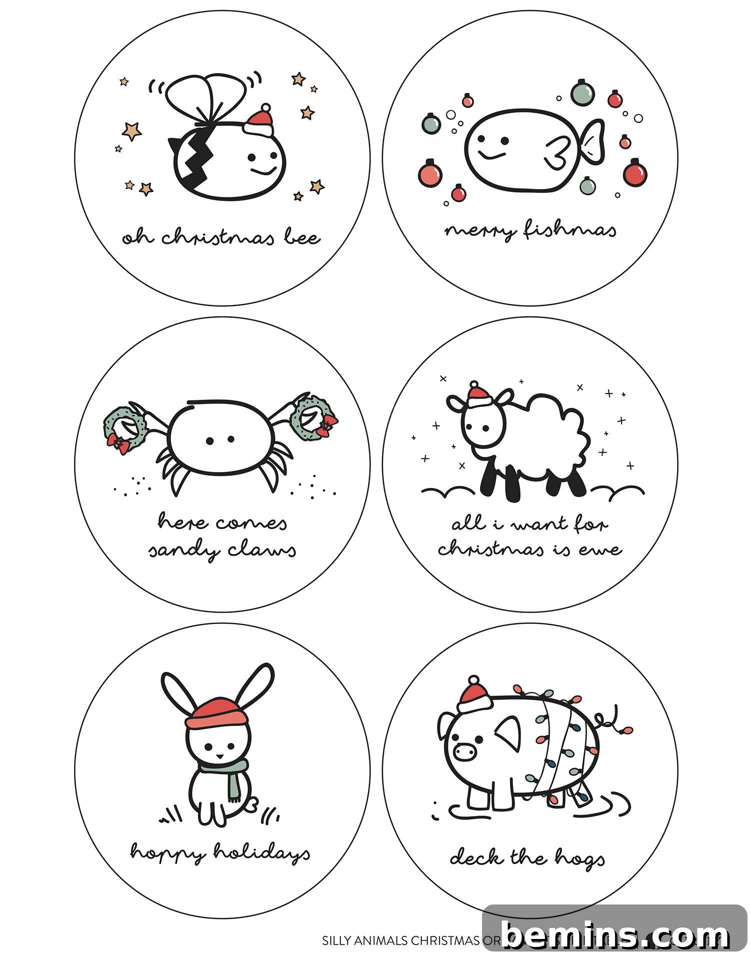 Punny ornament printable template