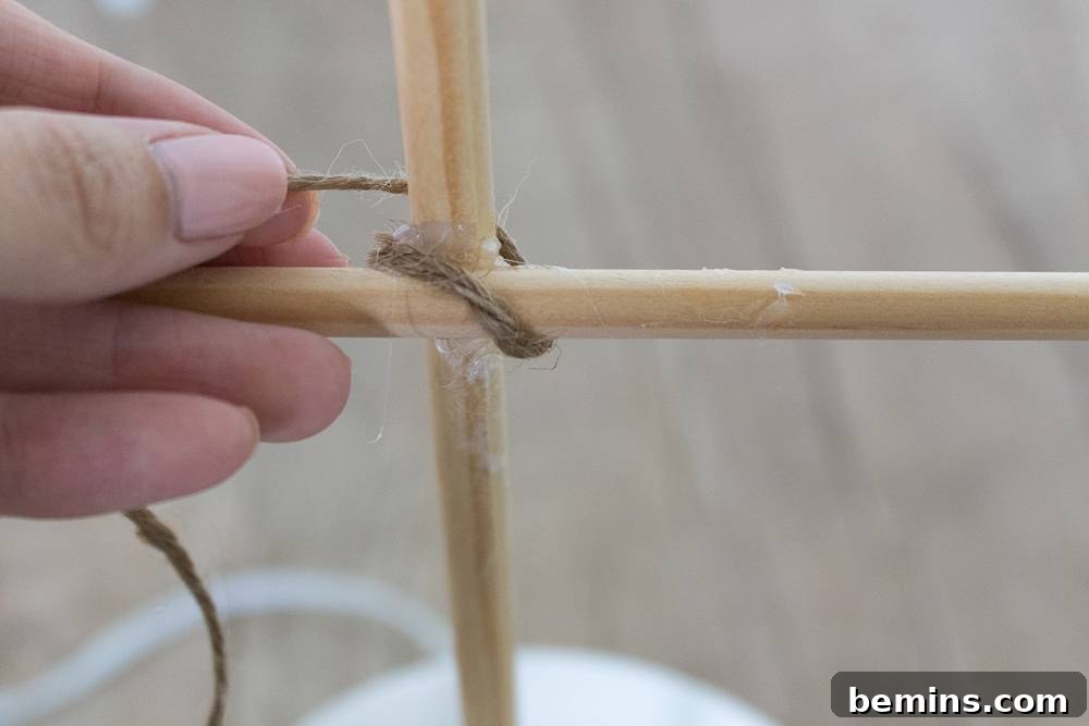 A tie wooden stick